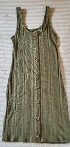 Aero Seriously Soft Ribbed Button Dress